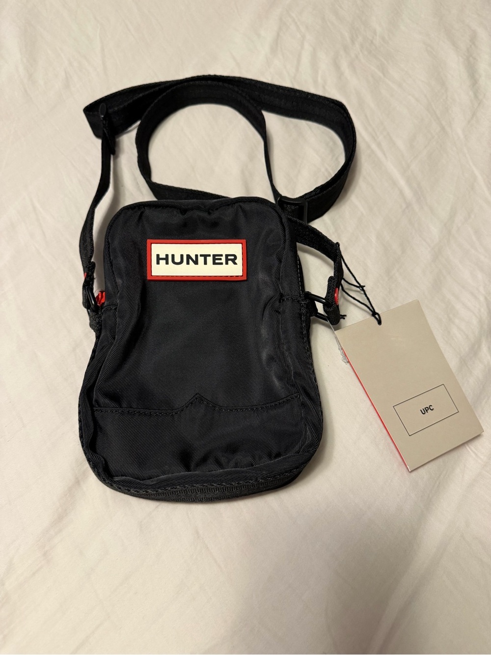 Hunter Black Belt Bag with Red Accents